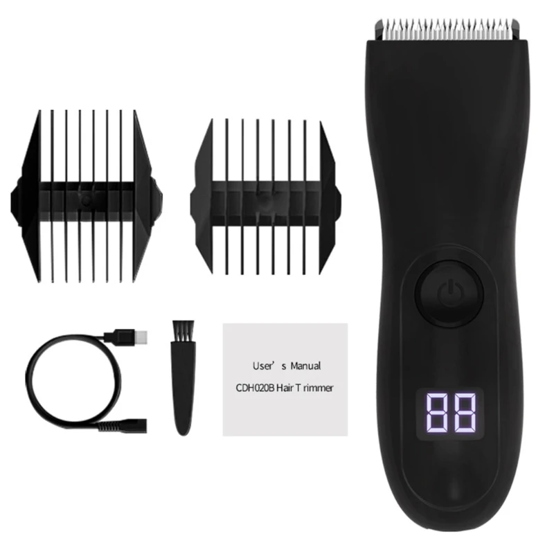 Groin Hair Trimmer Electric Manscape Trimmer for Men Waterproof Trimmer for Pubic/Body/Groin Grooming Body Groomer