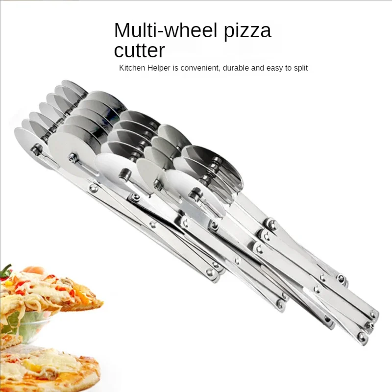 3/5/7 Wheels Cutter Dough Divider Side Pasta Knife Flexible Roller Blade Pizza Pastry Peeler Stainless Steel Bakeware Tools