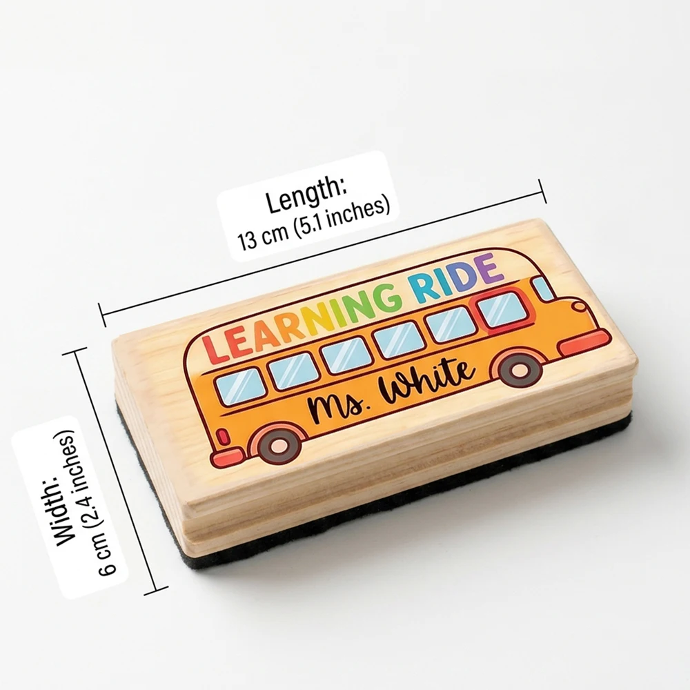 Personalized Wooden Chalkboard Cleaner,Custom Text Dry Erase Eraser,Lightweight Handheld Design,Holiday Gift,Birthday Present