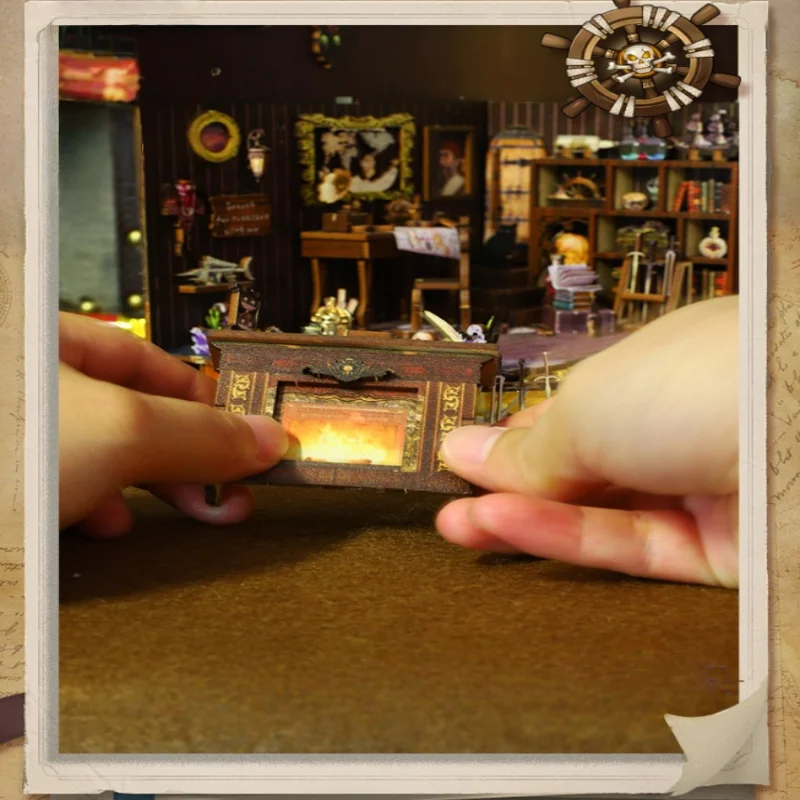 كابينة غلاف بحري من OUZEY، سفينة قرصان خشبية ثلاثية الأبعاد يمكنك صنعها بنفسك، حرفة مغامرة البحر العالي للمراهقين #6