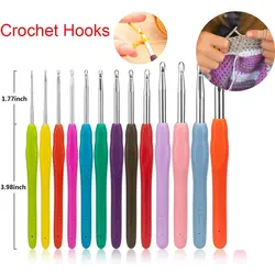 1PC Crochet Hooks 2.0mm-8.0mm Ergonomic Crochet Hooks Plastic Handle Knitting for DIY Craft Hooks Needles Tools Supplies