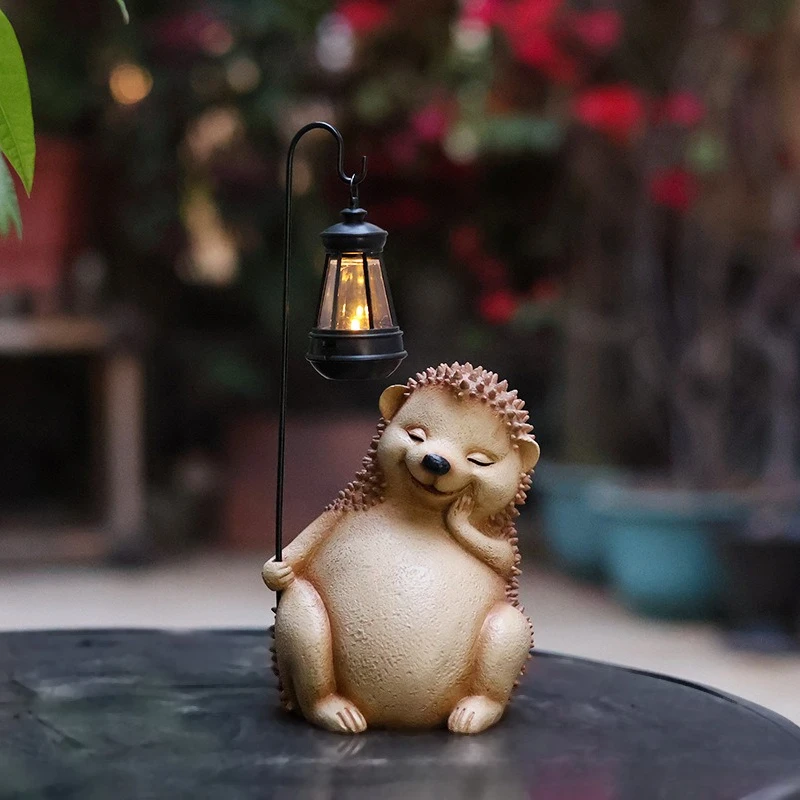 

Solar Powered Hedgehog Sculpture Garden Light Outdoor Animal Lawn Decor Weatherproof LED Statue for Garden Yard Pathway Patio