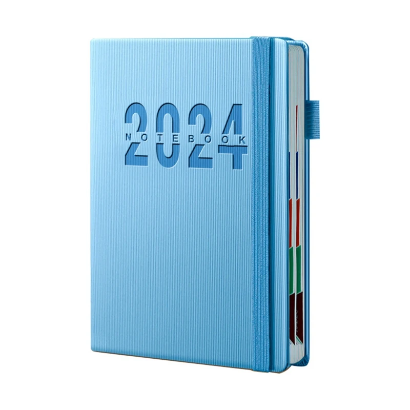 

Блокнот для планирования на 2024 год, блокнот с китайской внутренней страницей, 365-дневной план, календарь, расписание, школьный дневник, книга A5 - небесно-голубой