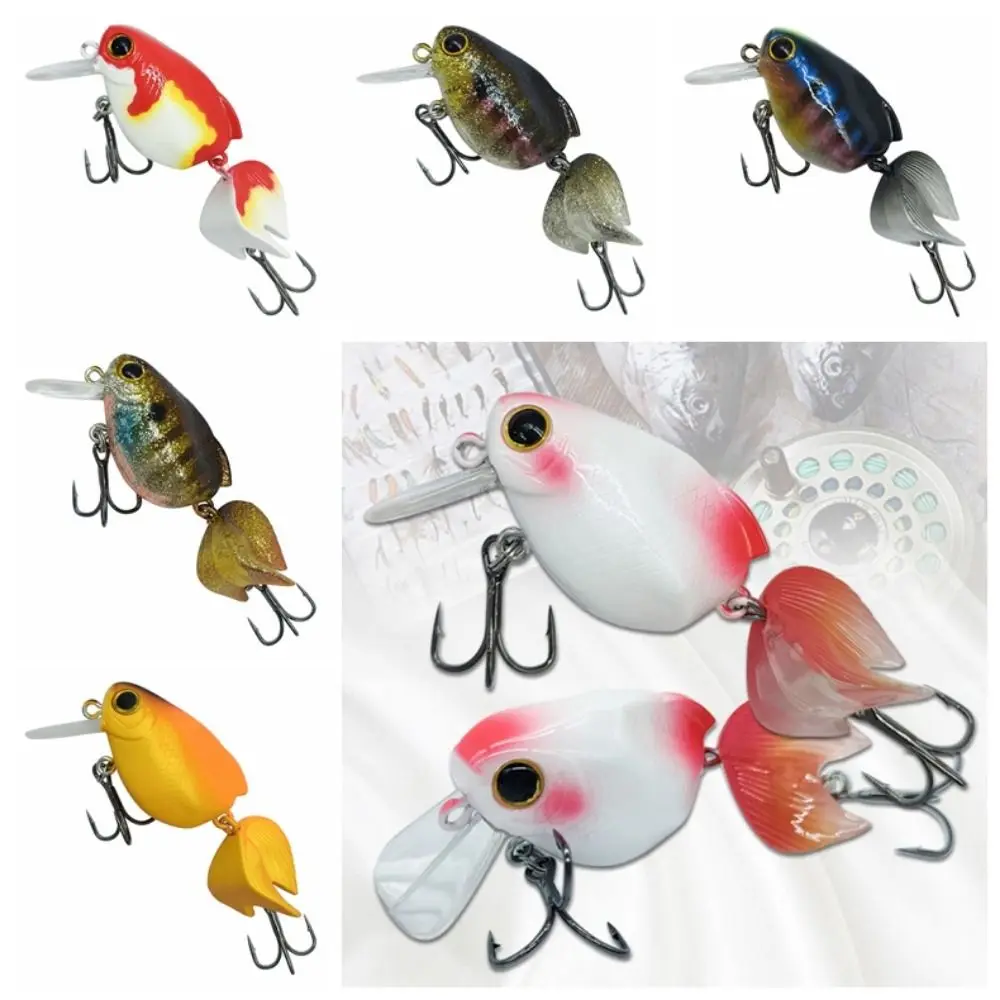 Goldfish Artificial Goldfish Bait 58mm Stereoscopic Wobblers Wake Bait Lure Crankbait 3D Eyes Artificial Fishing Bait