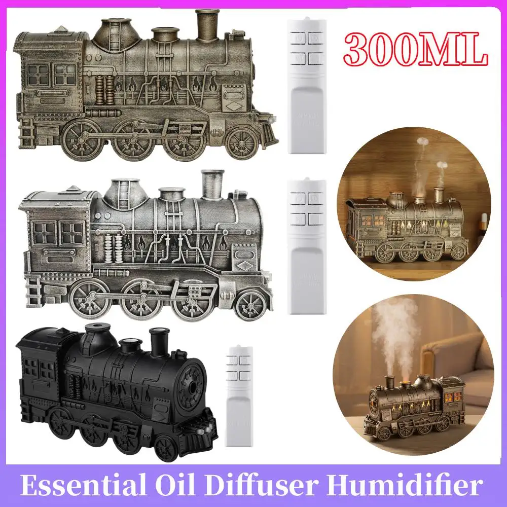 

300 мл винтажный паровой поезд, ароматерапия, диффузор эфирного масла, увлажнитель с 2-цветной светодиодной подсветкой/2 режима тумана/стандартный домашний декор