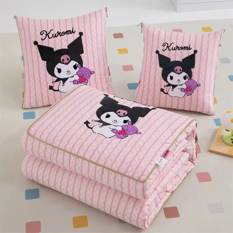 

Sweet Hello Kitty My Melody Kuromi Anime Kawaii Ins MINISO Bed Cover Cute Cartoon Cinnamoroll Quilt Nap Cover Gifts for Kids