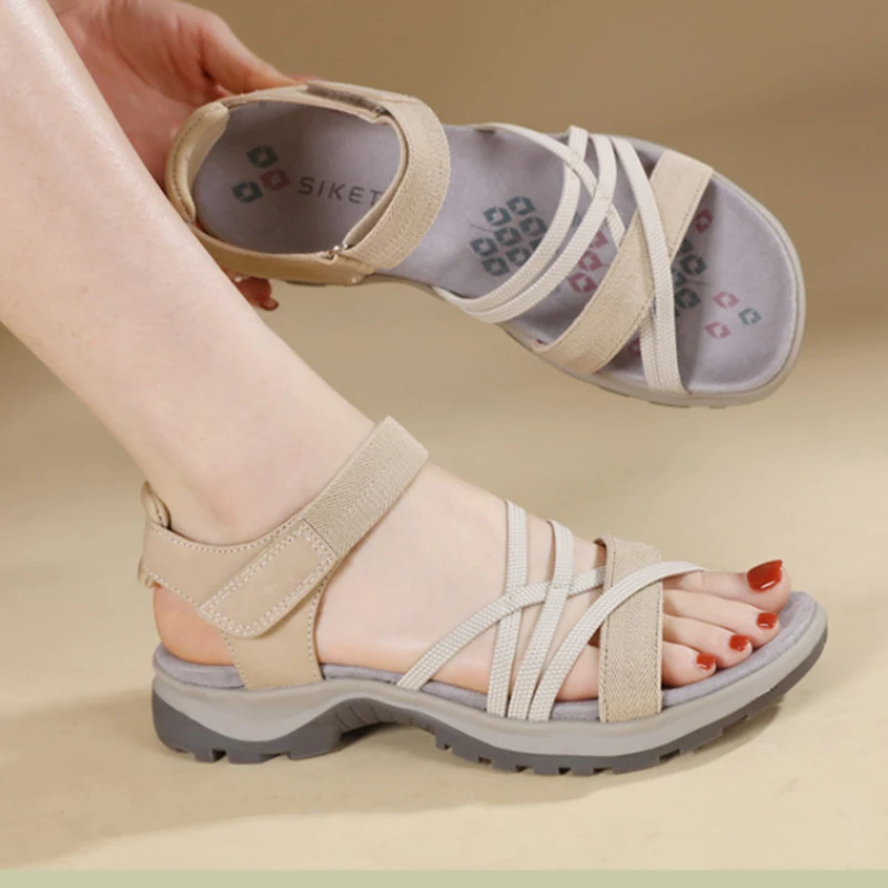 

New 2025 Sports Sandals Printed Casual Velcro Large Size Women's Shoes Comfortable And Simple Casual Velcro Mother's Shoes