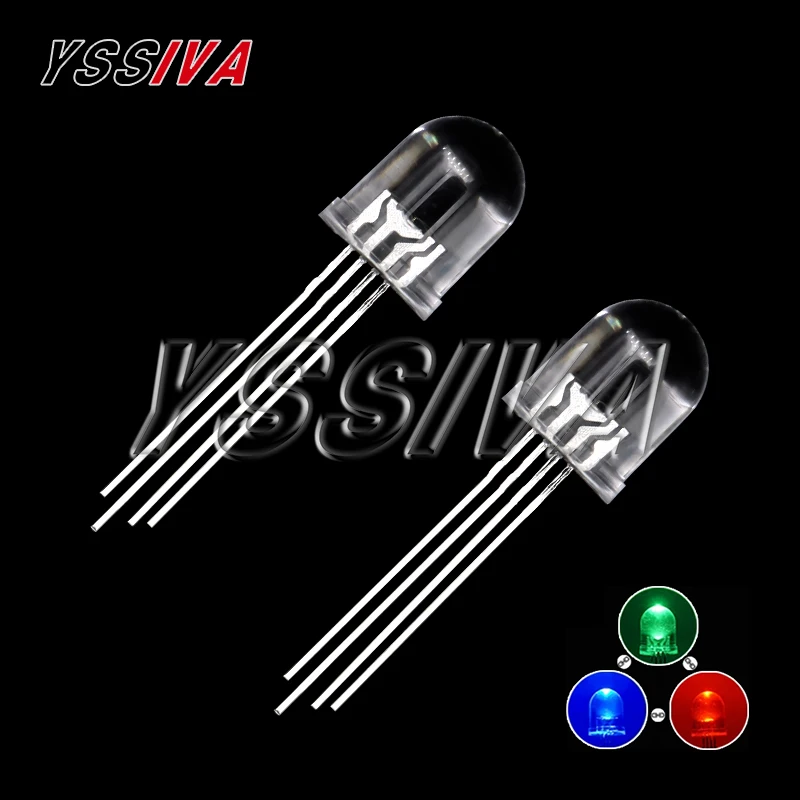 10pcs 10mm 4pins full-color RGB LED Common Anode / Cathode Transparent / Fog F10 Tri-Color Light Emitting Diode Red Green Blue