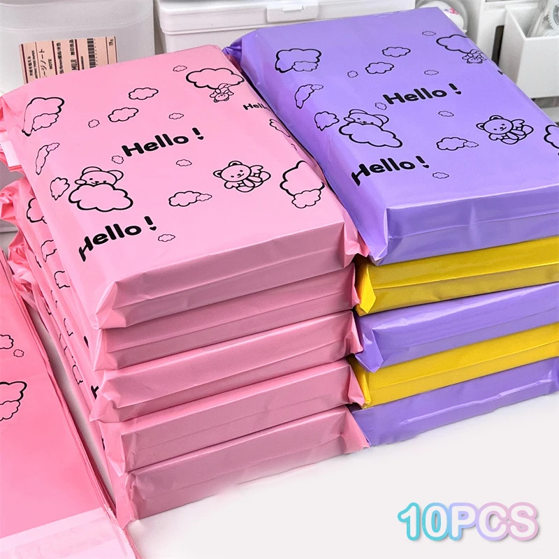 10Pcs Bear Courier Bag Envelope Packaging Bags Pink Waterproof Self Adhesive Seal Pouch Shipping Mailing Bag Transport Bag