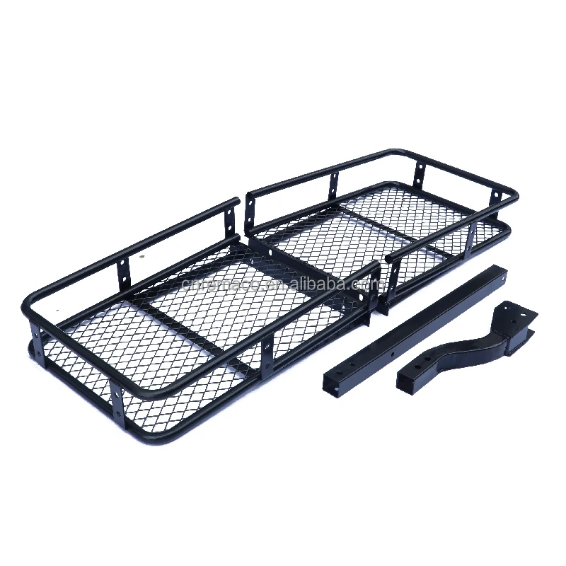 Overlander 4X4 Parts Camping Accessories Rear Hitch Cargo Carrier Small Curved Tube Design, Tow Bar Mounted for SUVs & Trucks