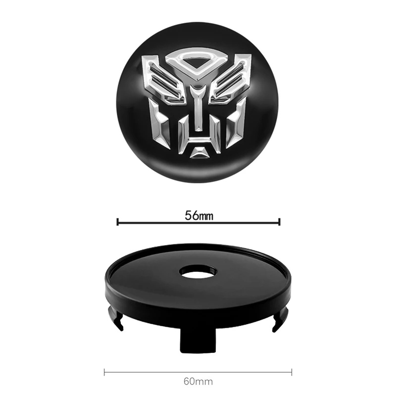 4 قطعة/المجموعة 56 + 60 مللي متر Autobot شعار سيارة عجلة مركز غطاء محور حافة غطاء محور ملصقات المحولات شارة اكسسوارات السيارات التصميم #2