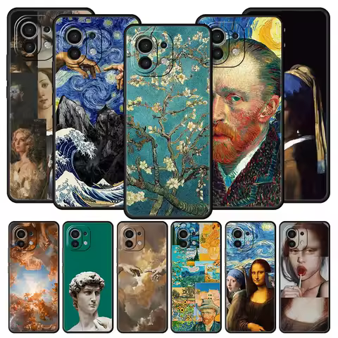 Mona Lisa Van gogh Oil Painting Art Case For Xiaomi 13 12 11 Lite 12T 11T 10T 9T Mi Poco X5 M4 M3 X4 X3 Pro F5 F4 F3 GT 5G Cover