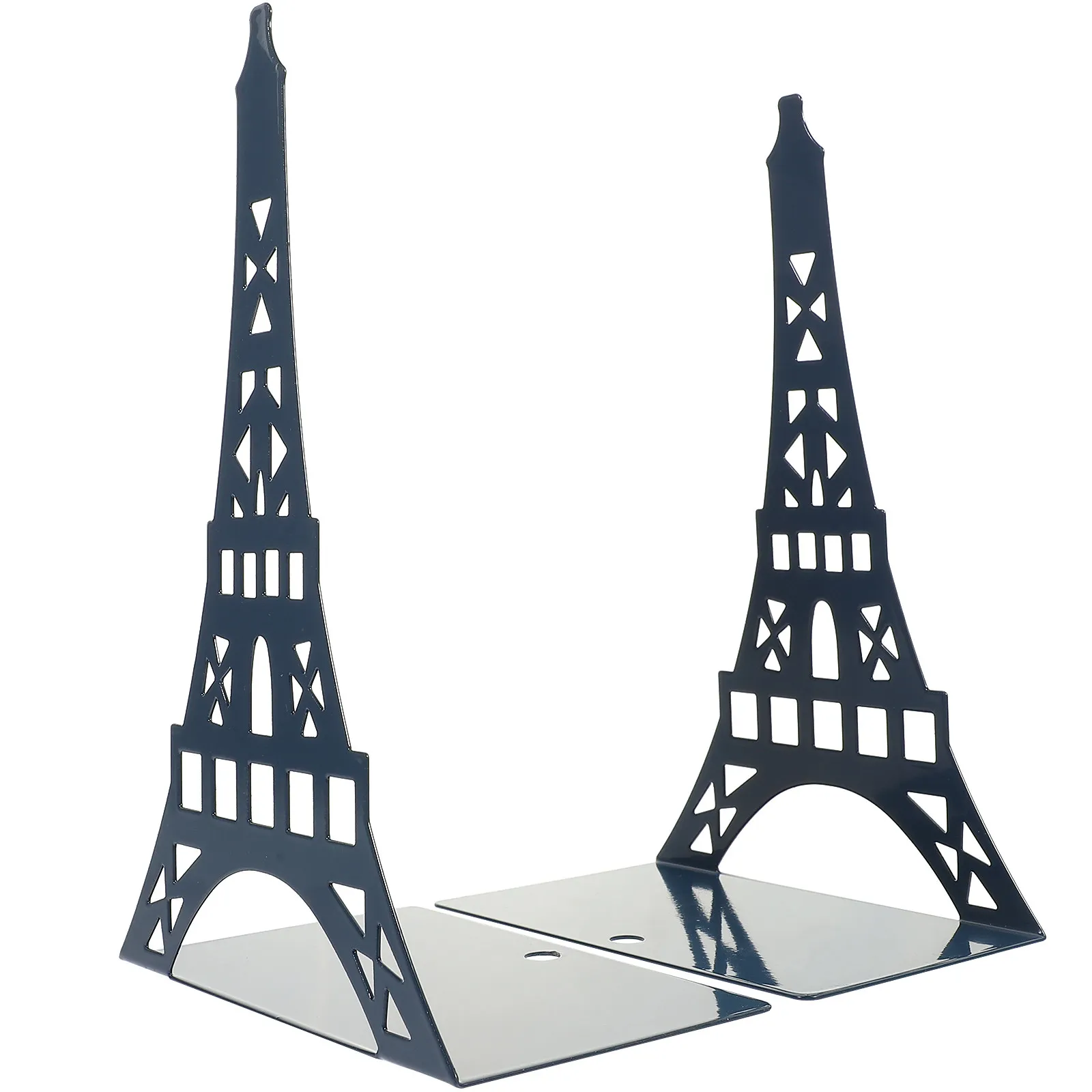 2Pcs Metal Bookends Tower Design Smooth Burr-Free Desktop Book Holders for Books Magazines Cds Records Book Organizer Shelf
