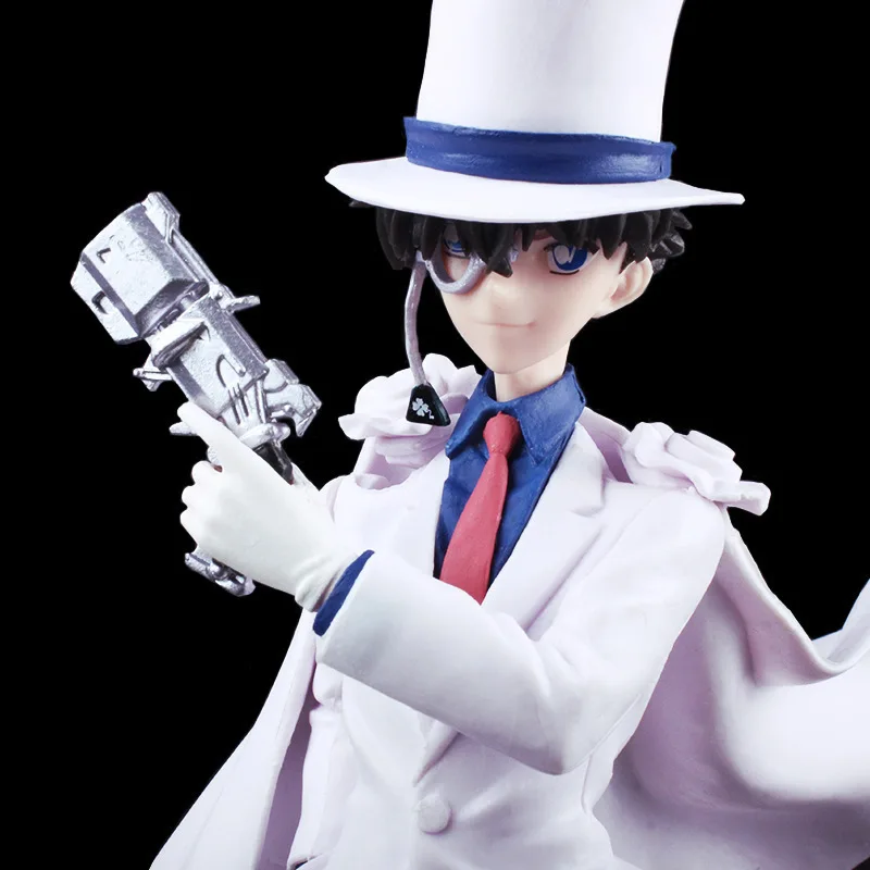 25cm Detective Conan Kaitou Kidd Kuroba Kaito White Dress Standing Posture Anime Figures Collect PVC Ornaments Model Toys Gift