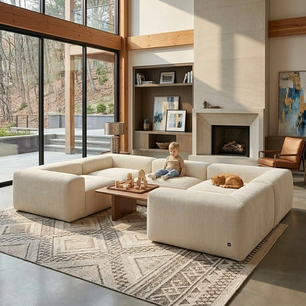 Durable Modular Sofa Wholesale Boneless Couch Cost Effective Sectional Sofa Living Room  Furniture
