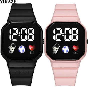 Yikaze führte Kinder uhr Sport Digitaluhren Cartoon Raumfahrer Silikon armband wasserdichte elektronische Armbanduhr für Jungen Mädchen Geschenk