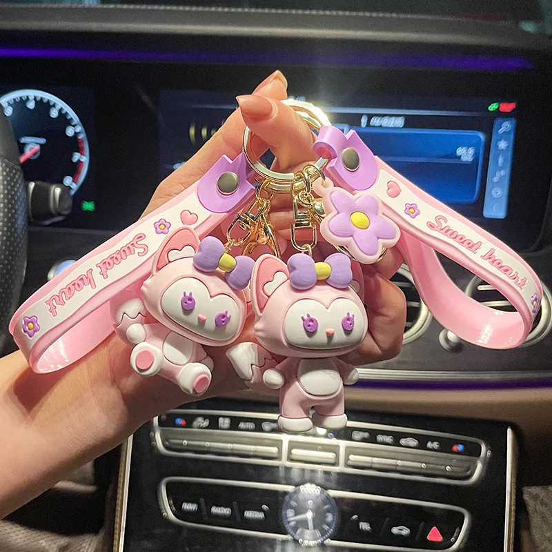 سلسلة مفاتيح مينسو اللطيفة لينا بيل، آلة قلادة صغيرة، قلادة مفاتيح هدية بمخلب صغير