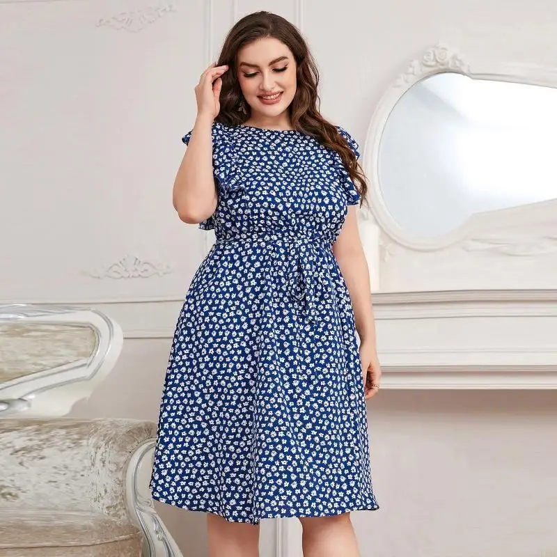 l38e-mode-femmes-taille-imprime-fleuri-robe-maxi-col-rond-robes-boheme