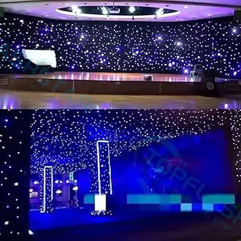Cstom LED Star Curtain Fireproof Stage LED Backdrop Star Cloth Starry Sky Curtain DMX512 Control Wedding Stage Backdrop