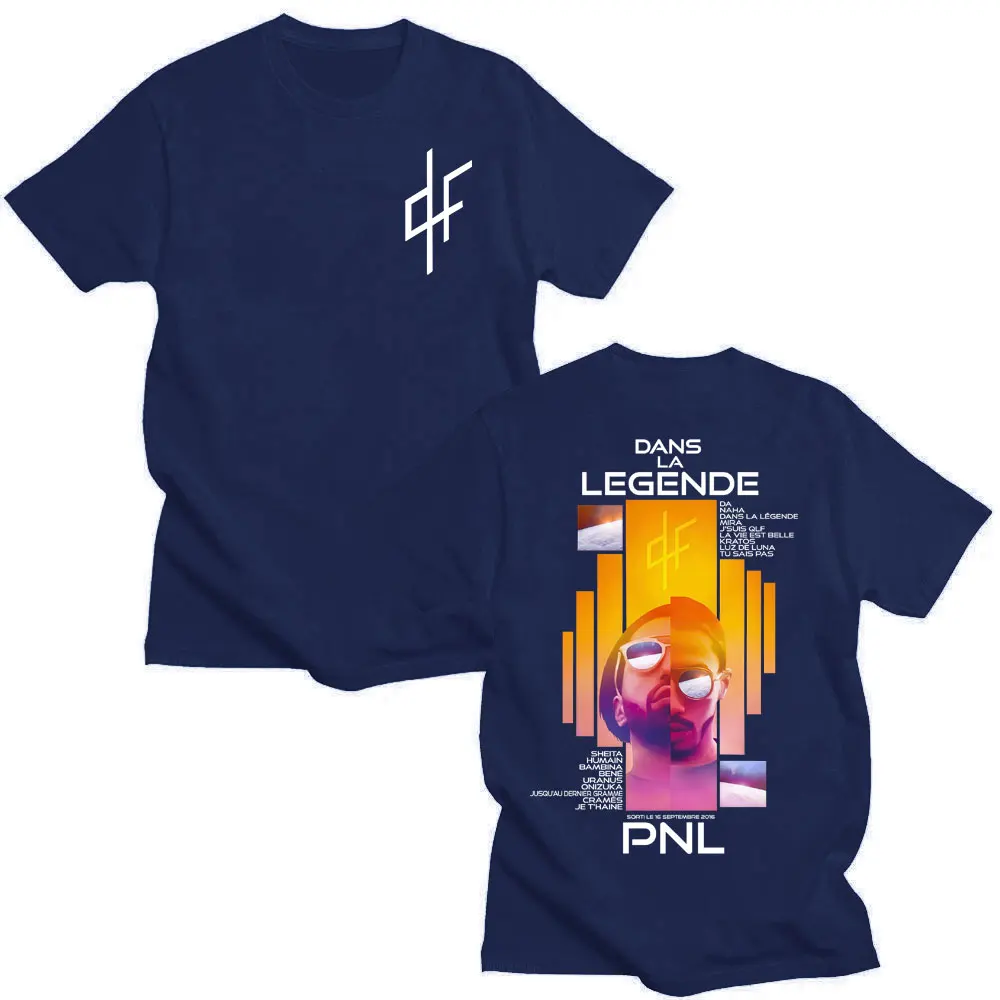 French Rapper PNL Album Merch Graphic T-shirt Le Monde Chico T Shirt Men Women Fashion Hip Hop Oversized Short Sleeve T-shirts