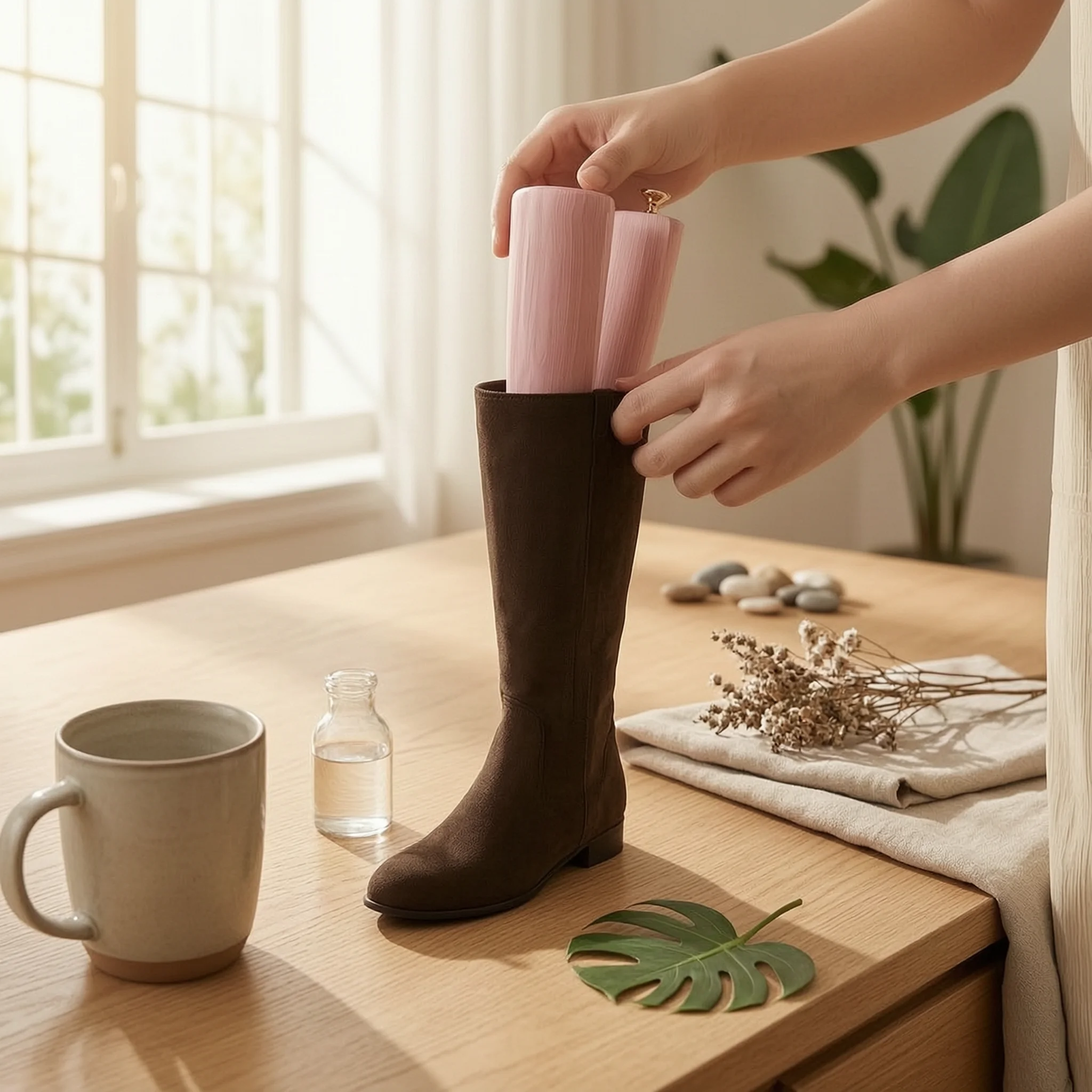 Cedar Boot Shaper Adjustable Cedar Boot Shapers Smooth Long-Lasting for Closet, Entryway
