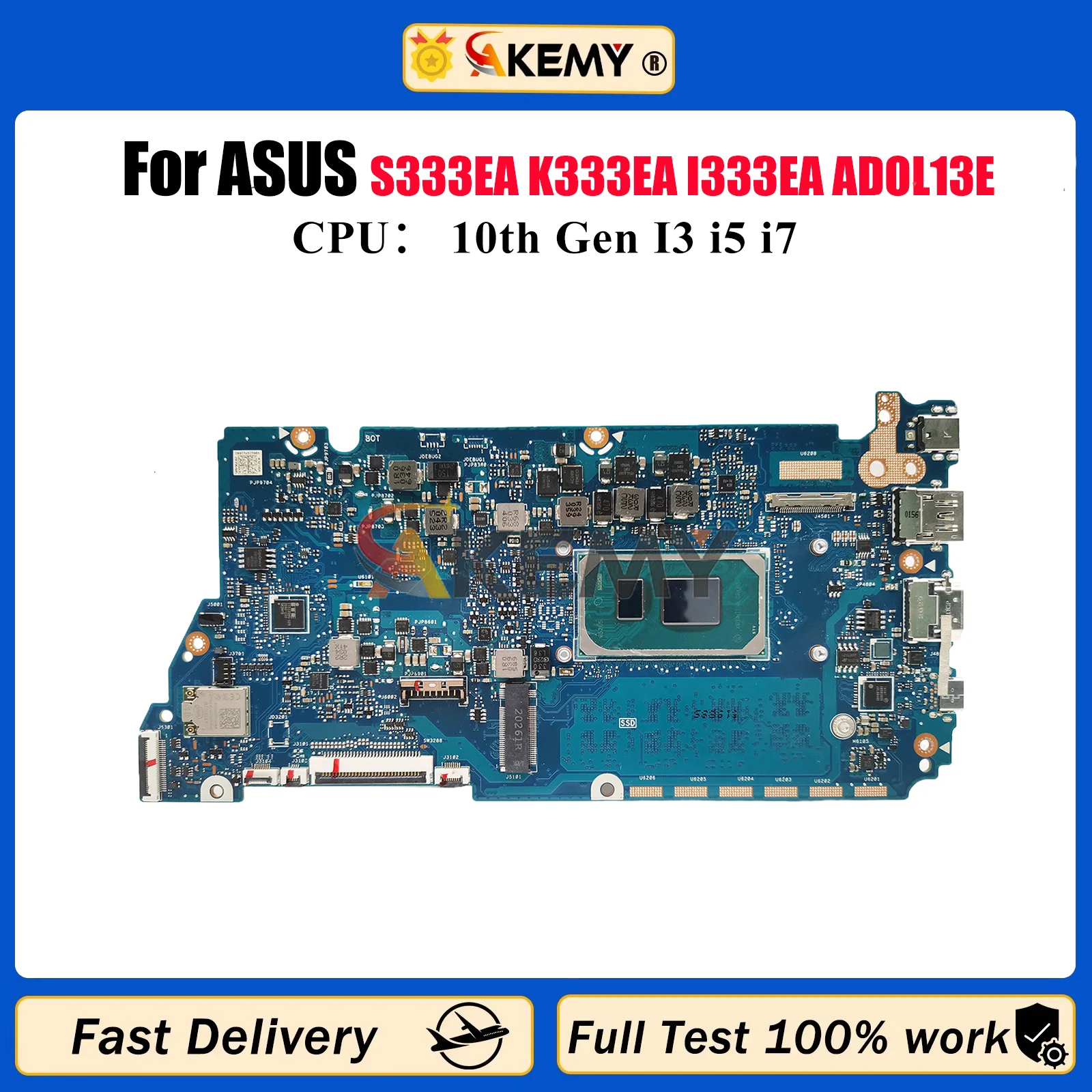 

X321EA Laptop Motherboard For ASUS VivoBook X321E S333EA K333EA I333EA ADOL13E X321EA Notebook Mainboard With 10th Gen I3 i5 i7