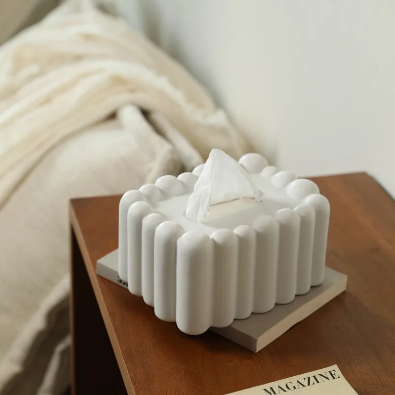 

Abstract Vertical Ceramic Tissue Box Round Ball Rectangular Napkin Storage Delicate Tissue Box Room Desktop Paper Container Gift