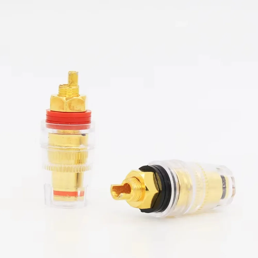 Audiocrast BP004 Transparent Gold plated 5mm cable 5 way binding post short thread terminals For speaker CD audio amplifier DAC