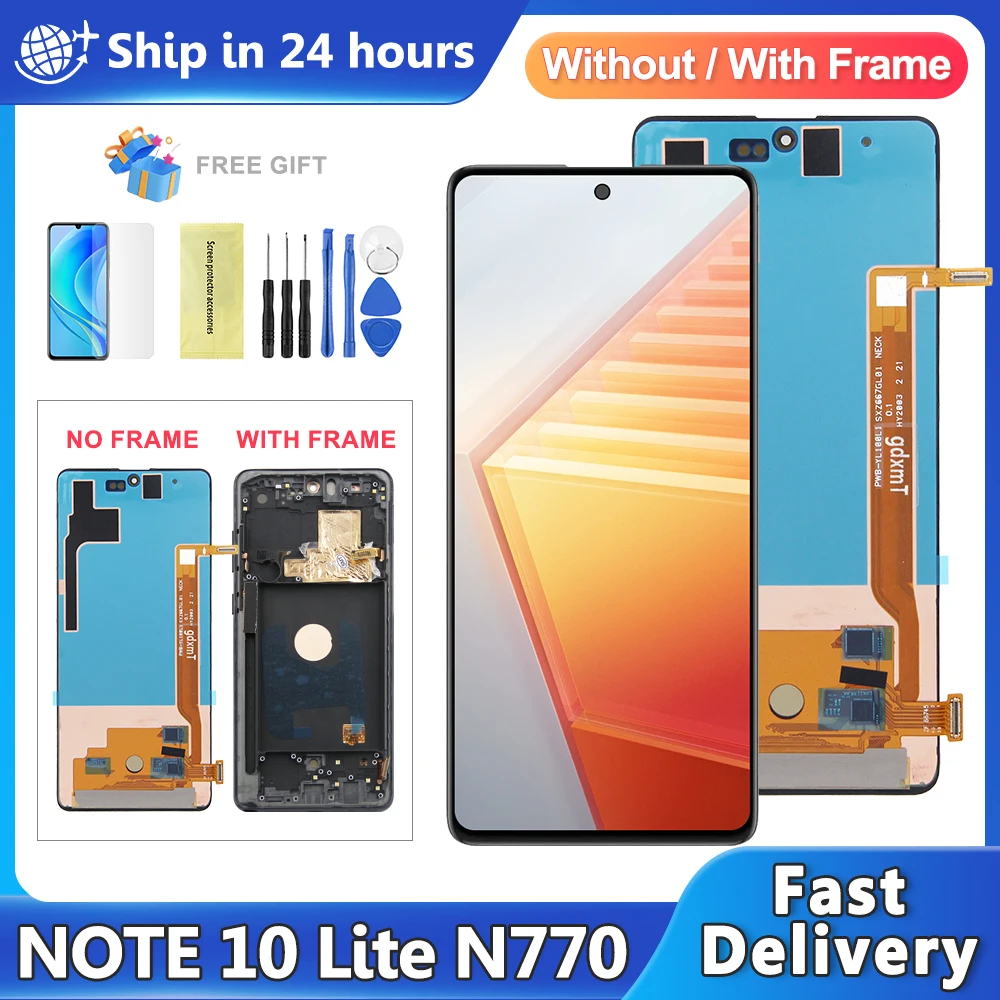 

AMOLED For Samsung Galaxy Note 10 Lite Lcd Display N770 N770F/DS N770F/DSM Touch Screen Digitizer For Samsung note10 lite LCD