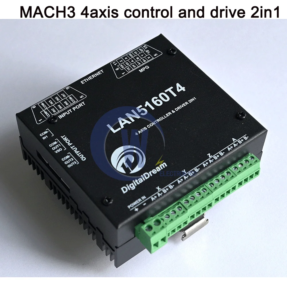 

Mach3 LAN5160T4 4Axis Control Board Ethernet Interface Supports Stepper Motor Engraving Machine CNC Controller System