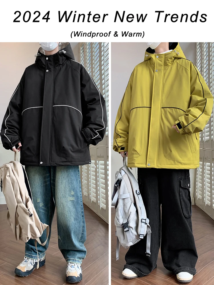 Winter Men's Warm Jackets Thicken Parkas Korean Fashion Oversized Coat Hooded Windbreaker Thermal Padded Jackets Big Size 8XL