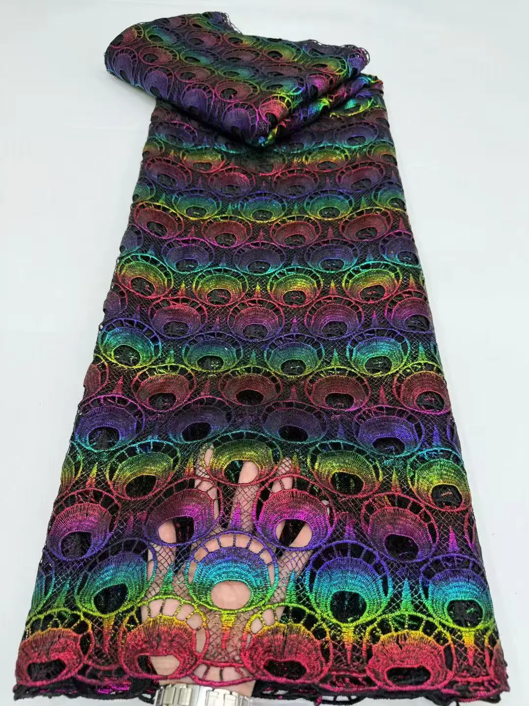 

African Guipure Cord Lace Fabric 2025 High Quality 5 Yards Nigerian Water Soluble Lace Fabric For Women Wedding Party Dresses