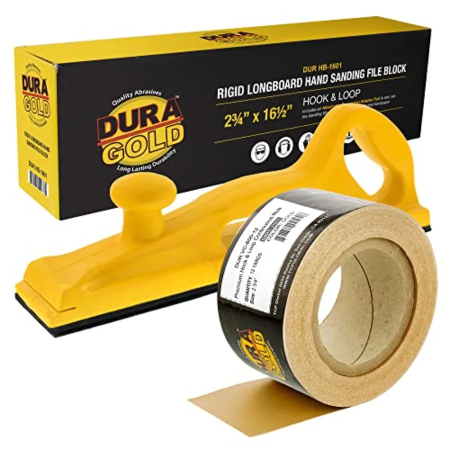 

Pro Series Rigid Longboard Hand Sanding File Block with Both Hook and Loop Backing and PSA Adapter Pad and 600 Grit PSA Longboa