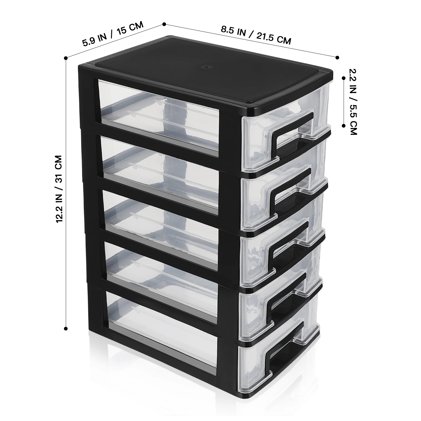 Gabinete de almacenamiento, contenedores de almacenamiento de escritorio de cinco capas con cajón tipo armario, estuche de almacenamiento, accesorio, soporte para artículos diversos, polvo