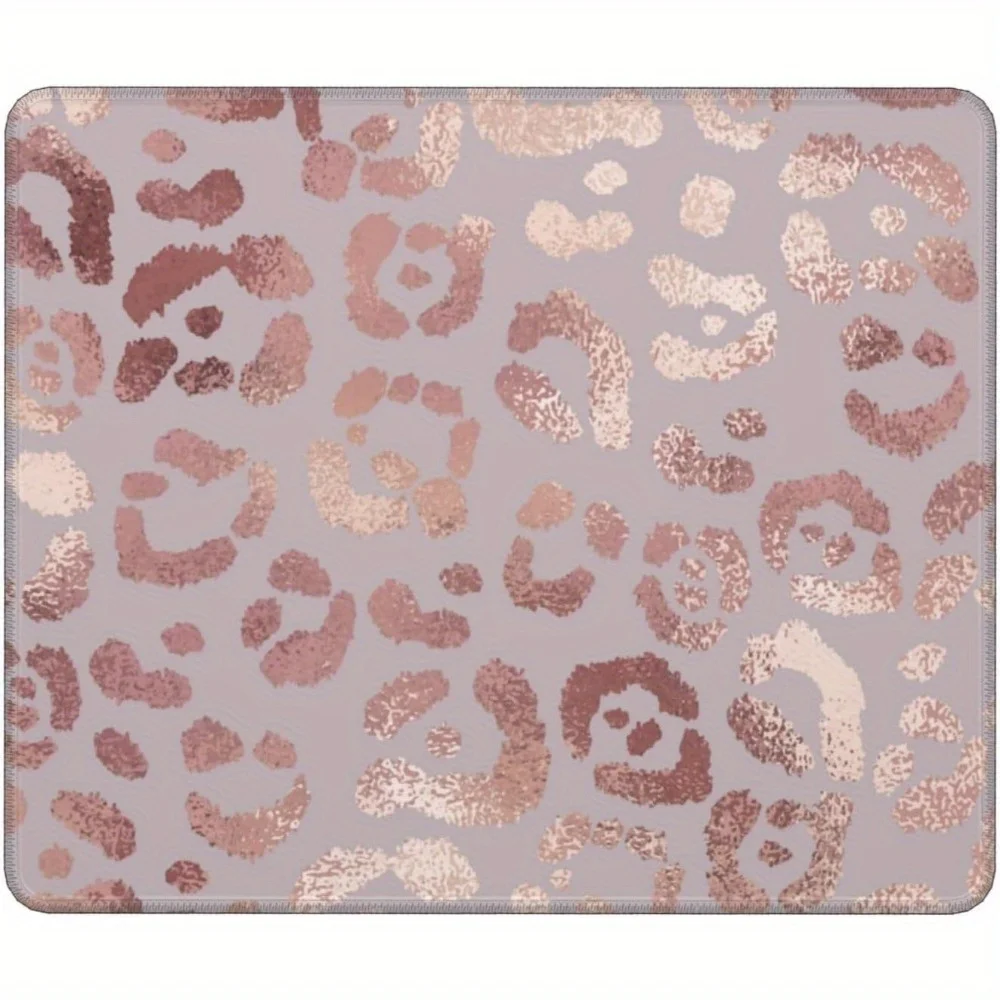 The Pink Sparkling Leopard Print Mouse Pad Is Made of Washable and Anti-Slip Rubber, Suitable for Gamers and Dormitories