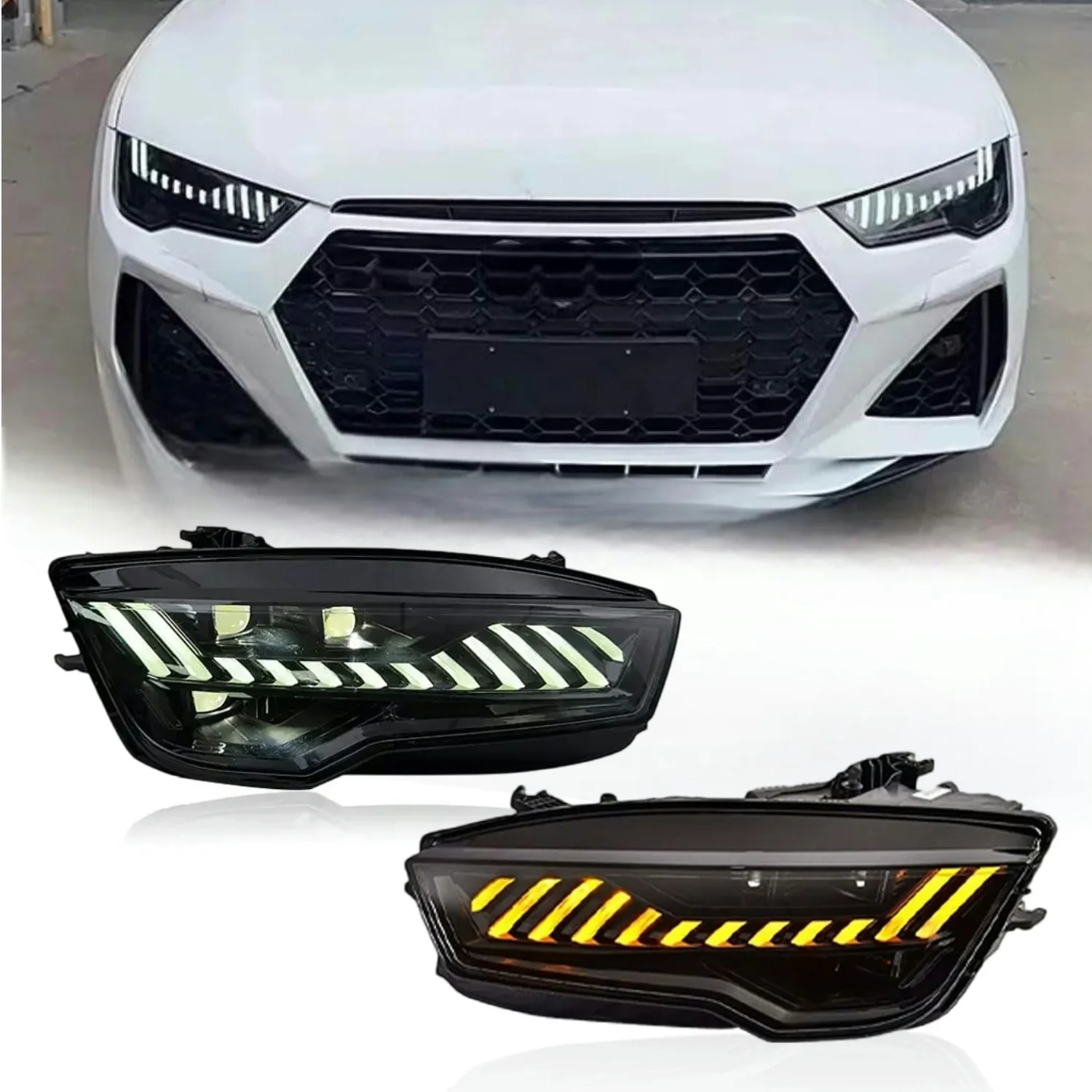 

A7 DRL LED Modified Headlamp 2011-2018 High Beam Turn Signal Headlight Head Lamp Upgrade RS7 Style Front Light for Audi