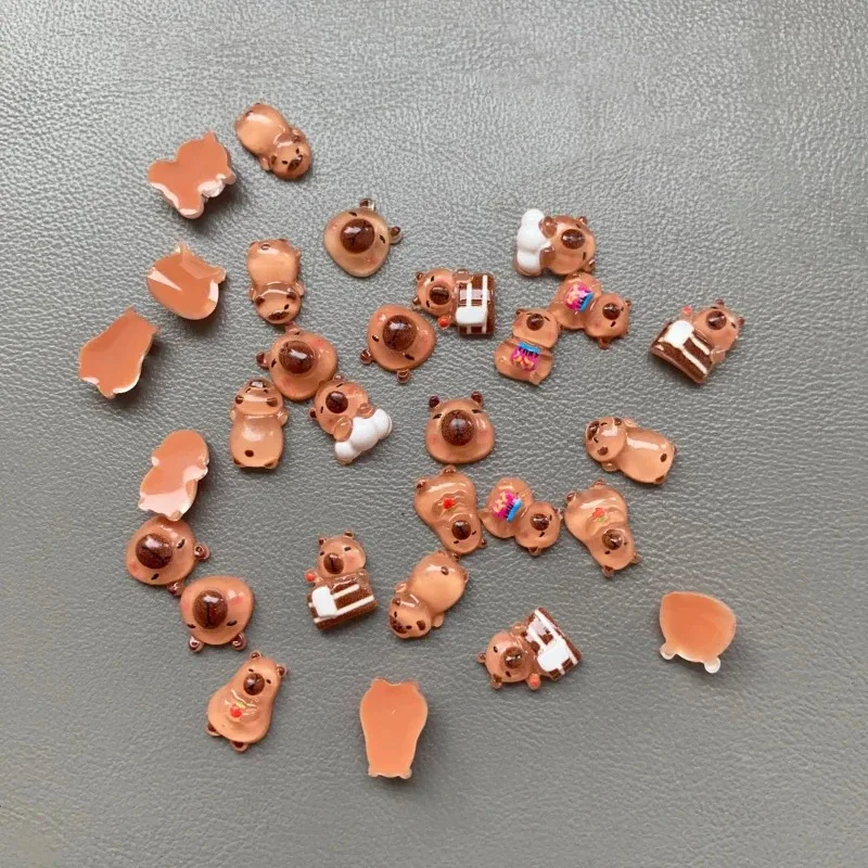 

New 100pcs Mini Capybara Miniatures, Animal Figurines Fairy Garden Home Desk Ornament, Micro Landscape Diy Craft Decoration