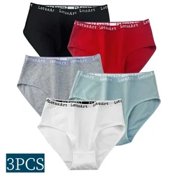 3PCS/Set Cotton Panties Women High Waist Briefs Seamless Underwear Girls Underpants Solid Color Pantys M-2XL Comfort Intimates