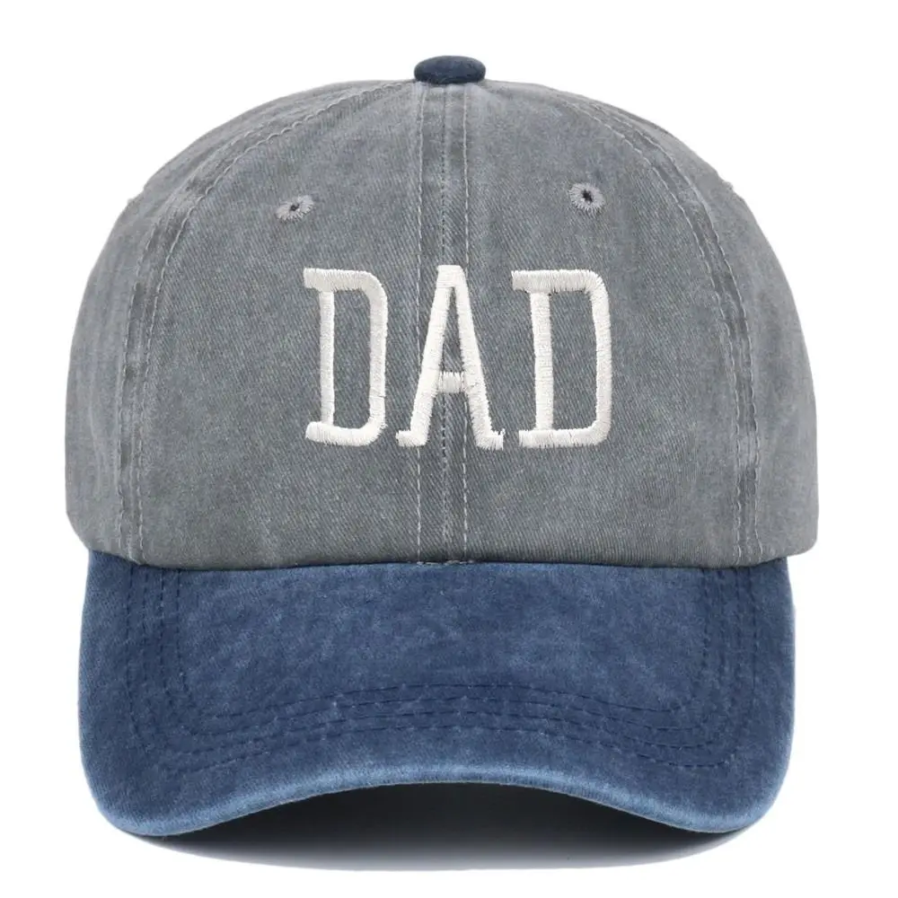 2pcs/set Retro Two-Tone Couple Mom Dad Baseball Cap Adjustable Washed Cotton Letter Embroidered Cap Casual Dad Hat For Man Women