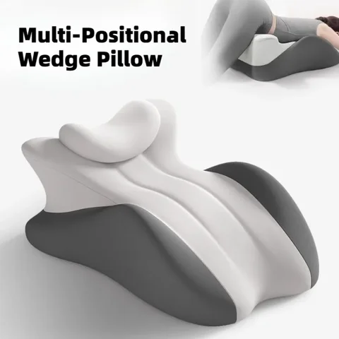 New Multi-Positional Wedge Pillow Memory Foam Ergonomic Prone Pillow with Removable Cover Couple Bed Pillow for Body Pain Relief