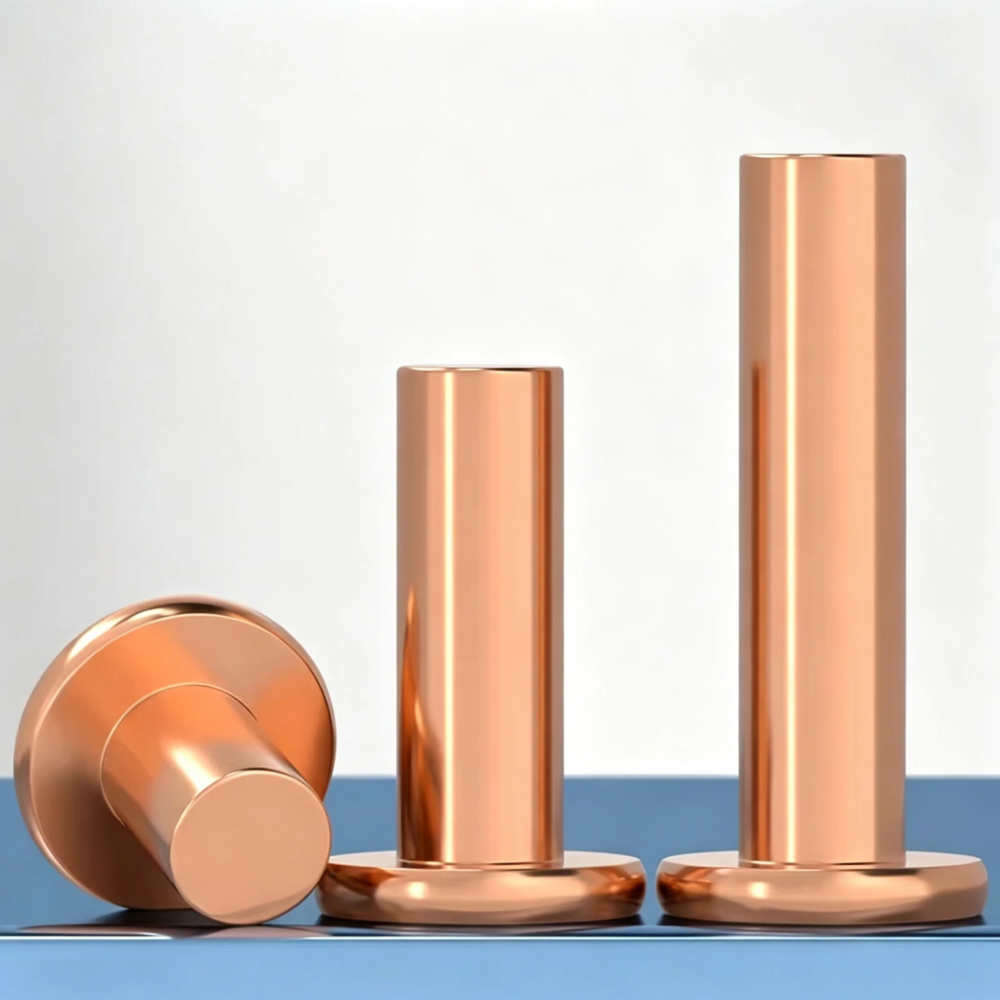 Purple Copper Solid Rivet M1.5 M2 M2.5 M3 M4 M5 M6 M8 Knock Flat Head Rivets GB109 Fastener Hardware for Metal Connection