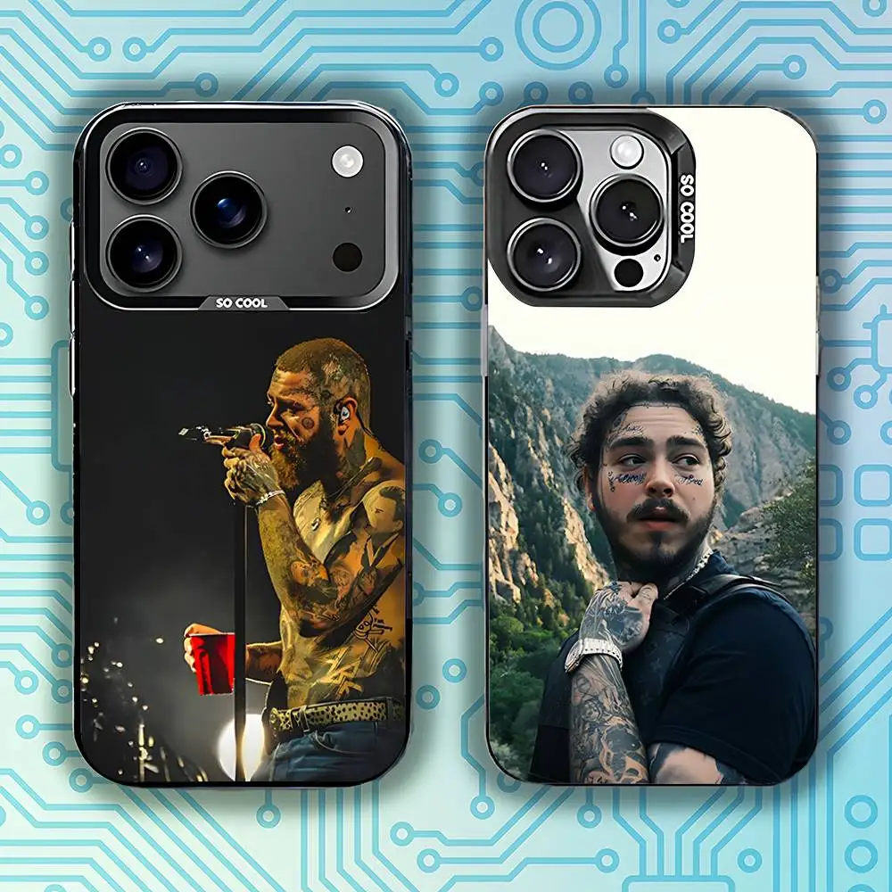 

Singer P-Post M-Malones Phone Case For iPhone 17,16,15,14,13,12,11,Pro,Max,Plus,E,Air,Mini Black Tpu Cover