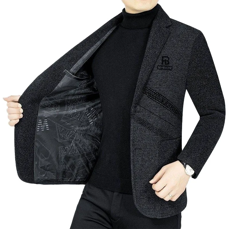 

Новинка Весна/Лето 2026: Кашемировый повседневный костюм премиум-класса для мужчин среднего возраста, отдельный верхний предмет одежды для отца