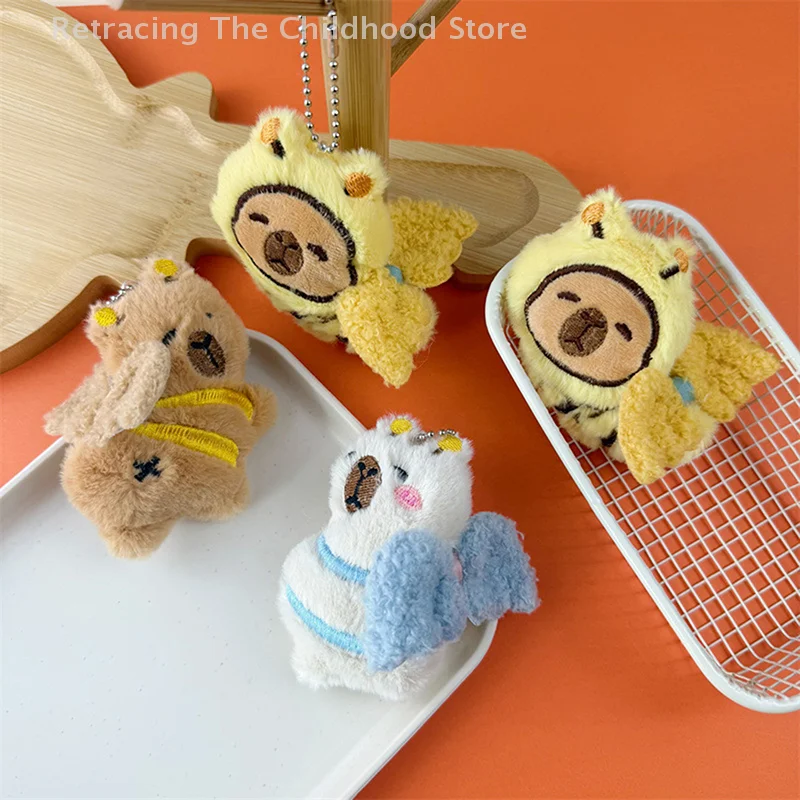 

Creative Cartoon Capybara With Wings Plush Pendant Keychain Bag Hangings Ornament Accessories Funny Cute Doll Keychain Gifts