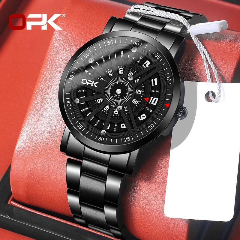 Image of OPK 8126 Modische Quarz-Uhr mit HD-Stundenanzeige, Alltagswasserdicht, Digitale Anzeige, Rundes Zifferblatt
