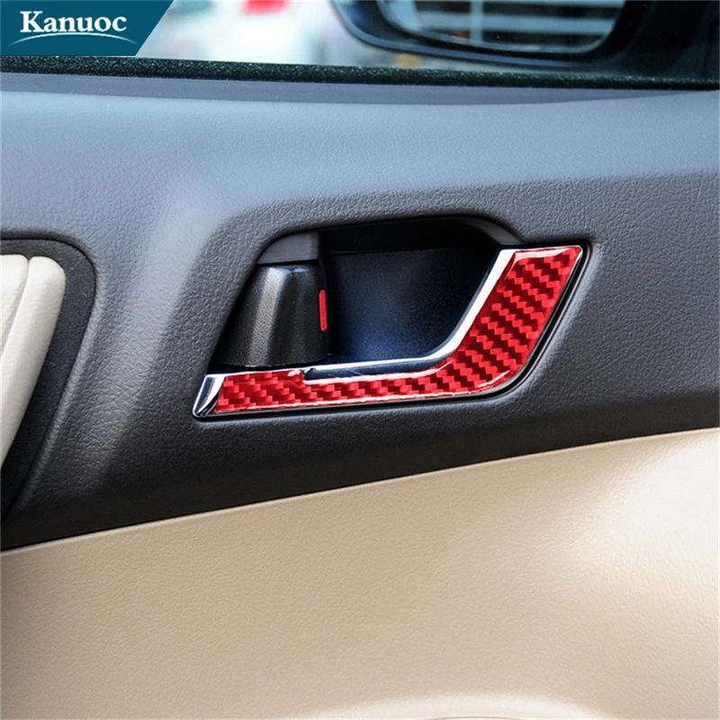 

For Toyota Highlander 2008-2013 Carbon Fiber Inner Handle Trim Strip Stickers Car Interior Decorative Accessories