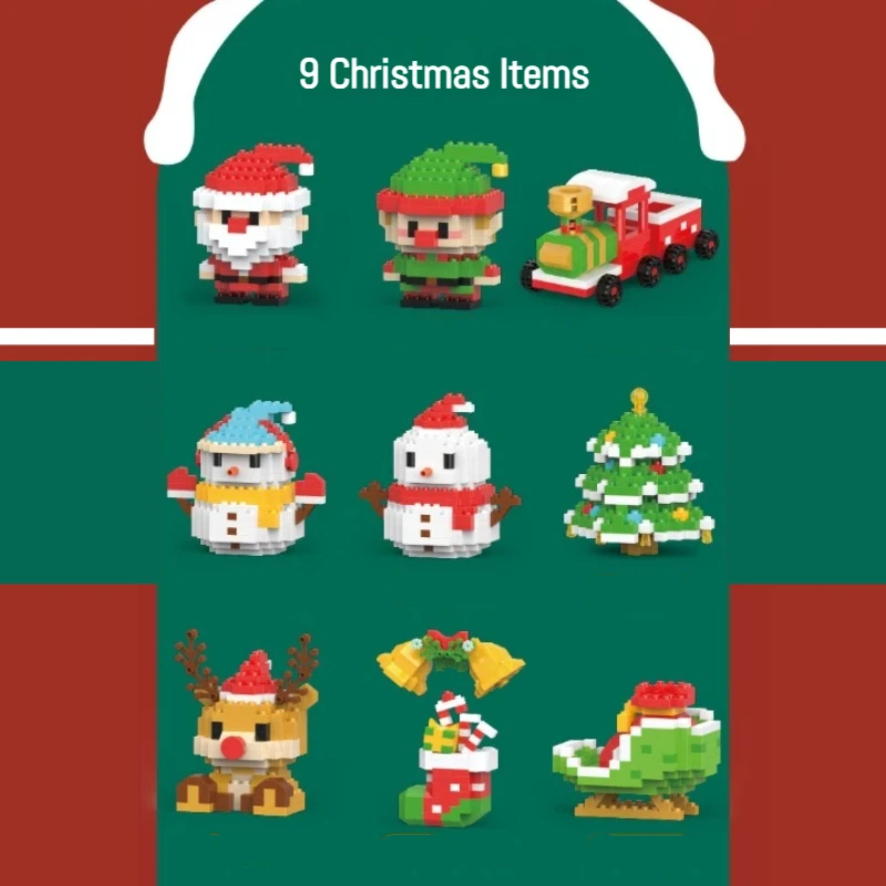 عيد الميلاد سانتا الرنة شجرة اللبنات مجموعة DIY عطلة التجمع لعبة مجسمة للأطفال التعليمية هدية تزيين عيد الميلاد #5