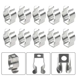 10PCS T8/T10 Spring Terry Clips Lamp Tube Clips Heavy Duty Clamp Holders Fixing Base Tool Pipes Clamp for 25mm/32mm Dia Tube