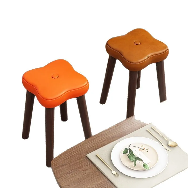 

Бытовая скамейка из цельного дерева, деревянный табурет для гостиной, спальни, низкий светильник для макияжа, роскошная мягкая сумка, штабелируемая столовая