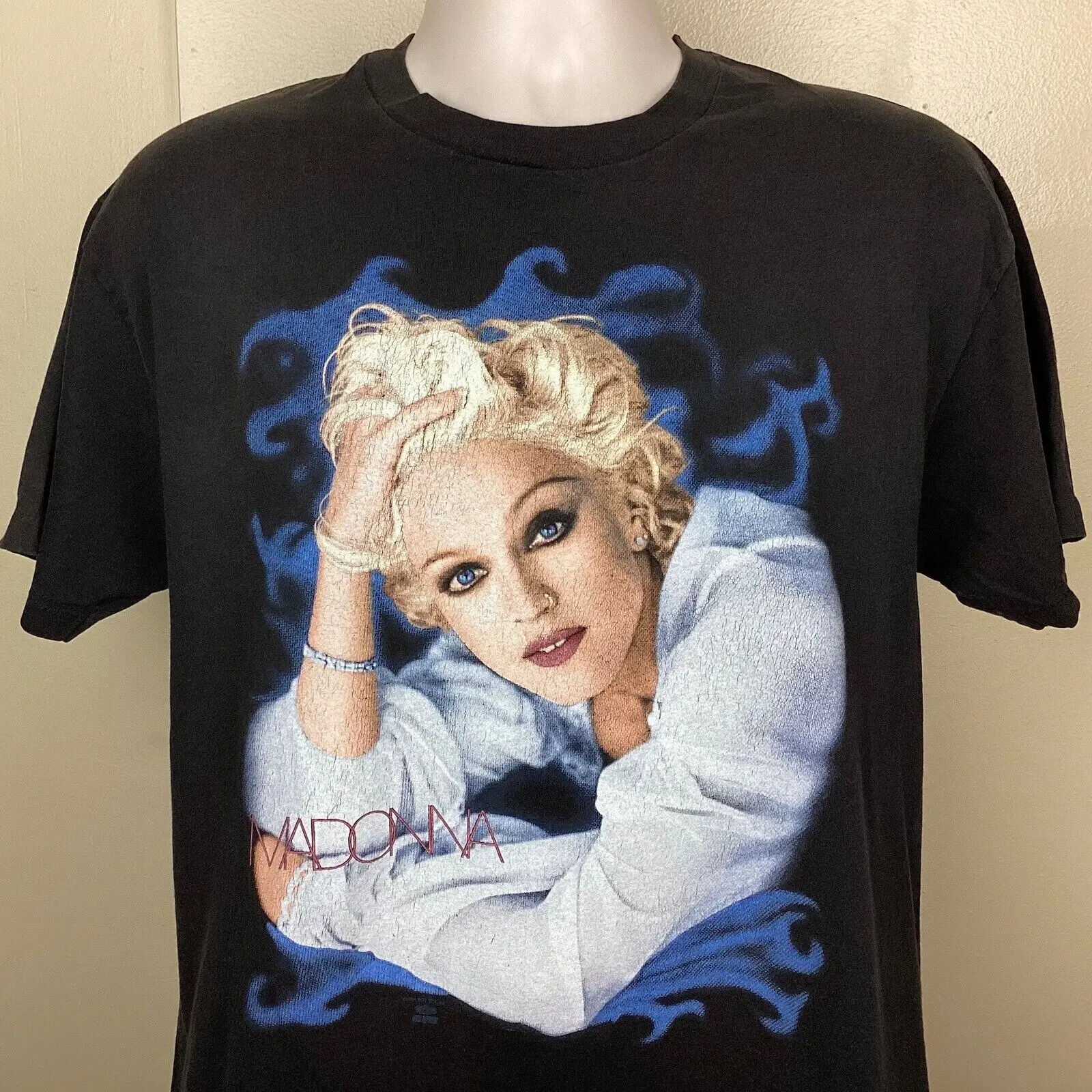 Vtg 1994 Madonna Bedtime Stories T-Shirt Black L 90s Pop Music Singer Single Sti